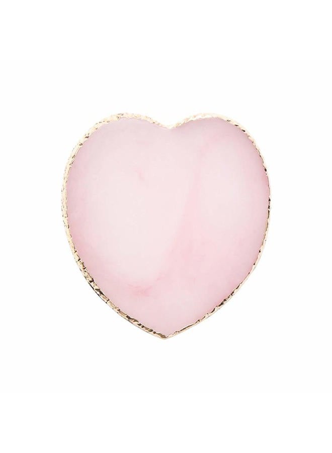 SUKPSY Resin Nail Art Plate Palette,Makeup Palettes,Gel Polish Color Mixing Plate Drawing Painting Color Palette,Golden Edge Heart Shaped Nail Art Display Holder (Pink) - Image 1